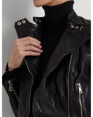 Burnished Leather Moto Jacket