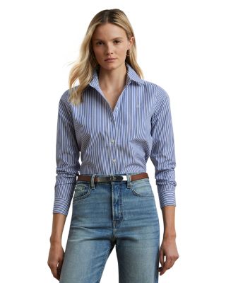Striped Button Front Top