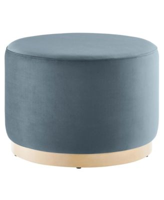 Tilden Large 23" Round Performance Velvet Upholstered Ottoman
