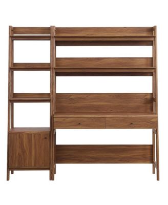 Bixby 2-Piece Wood Office Desk and Bookshelf