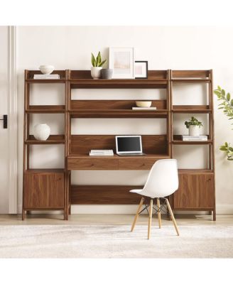 Bixby 3-Piece Wood Office Desk and Bookshelf