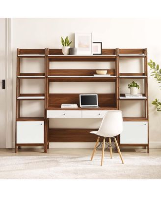 Bixby 3-Piece Wood Office Desk and Bookshelf