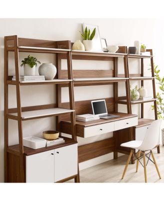 Bixby 3-Piece Wood Office Desk and Bookshelf