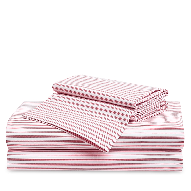 Petite Plume Ticking Sheet Set, Full In Pink