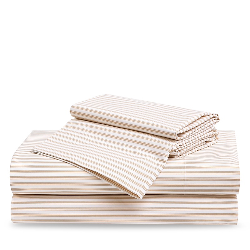 Petite Plume Ticking Sheet Set, King In Pink