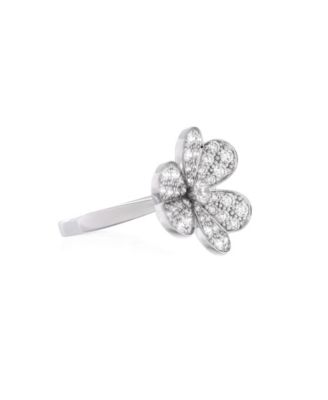  Frivole 1 Flower Ring 18K White Gold with Pave Diamonds