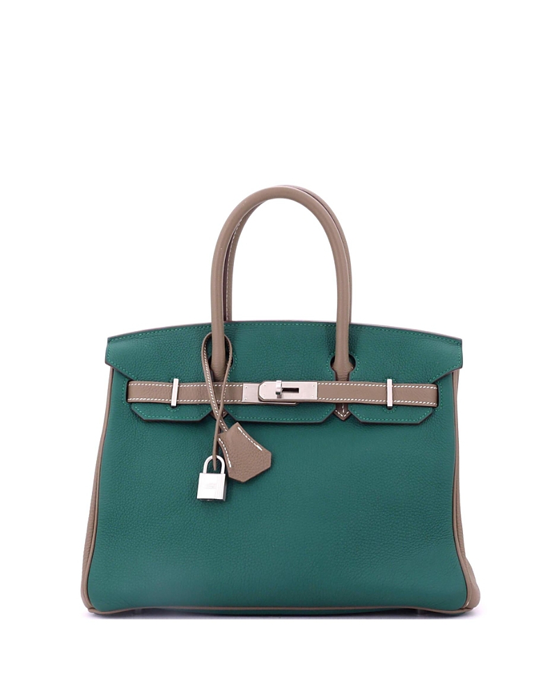 Pre-owned Pre-owned Hermes  Hermes Birkin 30 Handbag Bicolor Togo With Brushed Palladium Hardware