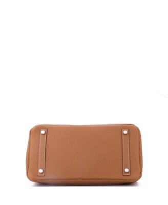 Birkin 30 Handbag Brown Togo with Palladium Hardware