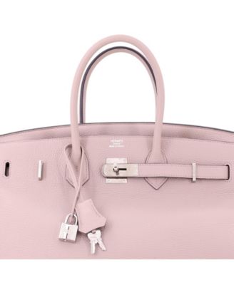 Birkin 35 Handbag Purple Clemence with Palladium Hardware