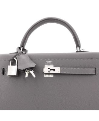Kelly 25 Handbag Grey Epsom with Palladium Hardware