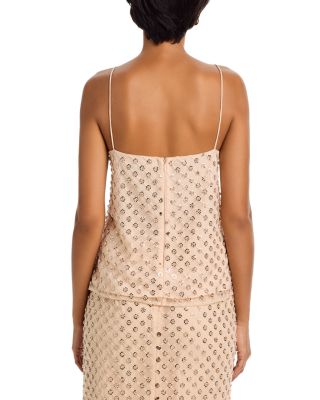Rylan Sequin Embroidered Netting Tank Top