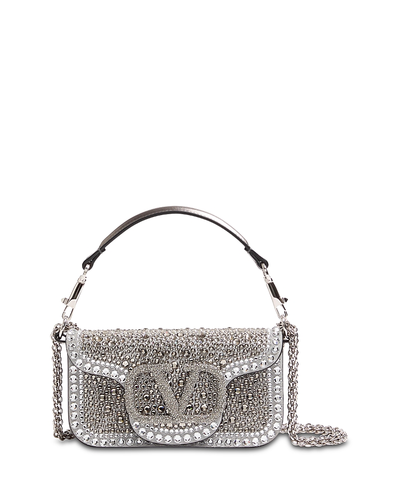 Valentino Garavani Small Loco VLogo Rhinestone Shoulder Bag