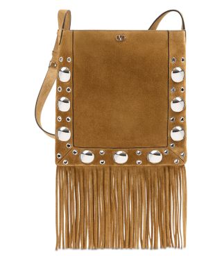 Nellc&ocirc;te VLogo Fringe Shoulder Tote Bag in Suede