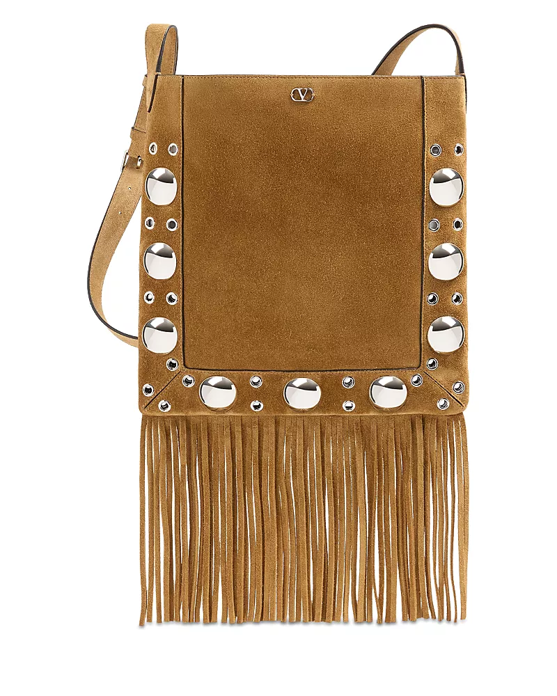 Valentino Garavani Nellcote Suede Fringe Convertible Shoulder Bag
