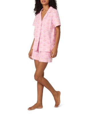 Printed Short Sleeve Shorts Pajama Set