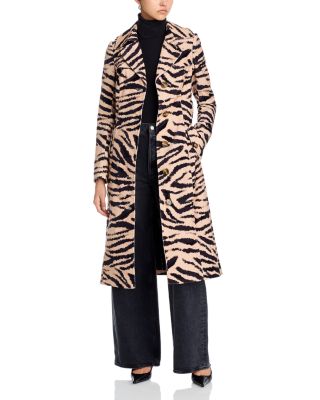 Karlie Zebra Velveteen Trench Coat