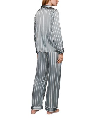 Inez Printed Washable Silk Long Pajama Set