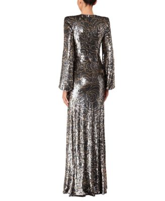 Paradise Sequin-embellished Puff-sleeve Maxi Dress