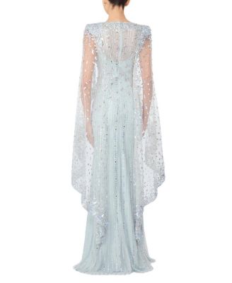 Blaize Sequin-embellished Cape Maxi Dress