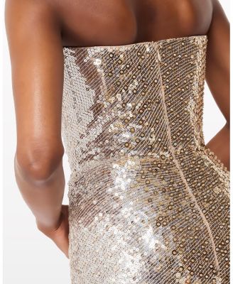 Caron Sequin-embellished Strapless Maxi Dress