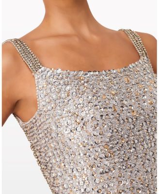 Lotus Sequin-embellished Open-back Maxi Dress