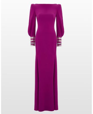 Francolin Embellished-cuffs Puff-sleeve Maxi Dress