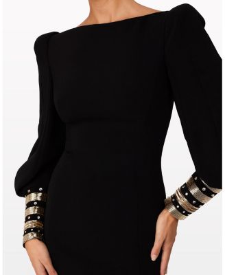 Francolin Embellished-cuffs Puff-sleeve Maxi Dress