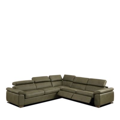 Dormitina 4-Piece Power Reclining Leather Sleeper Sectional