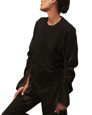 Plie Woven Mixed Sweat Top