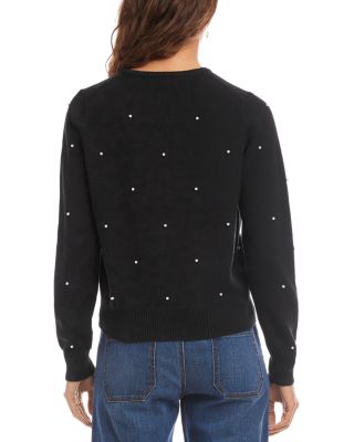 Faux Pearl Trim Cardigan