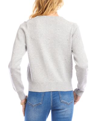 Faux Pearl Trim Cardigan