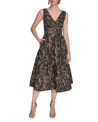 Pleated Brocade Dress