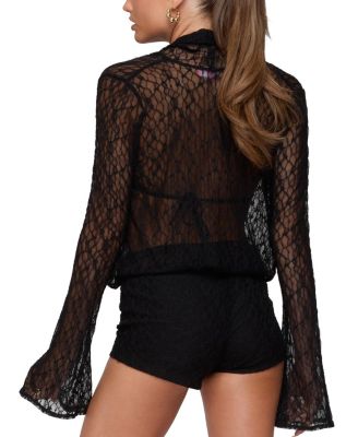 Lera Lacey Sheer Mesh Top