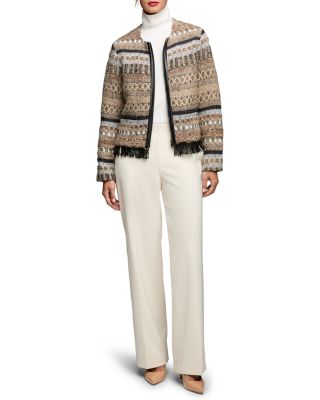 Textured Fringe Trim Jacket