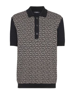 Printed Color Block Polo Shirt