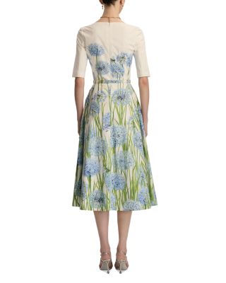 Alliums Print Belted Dress