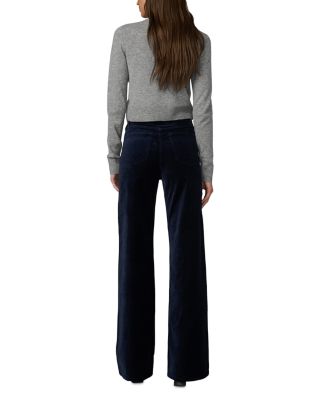 The Mia High Rise Wide Leg Velveteen Jeans in Maritime Blue