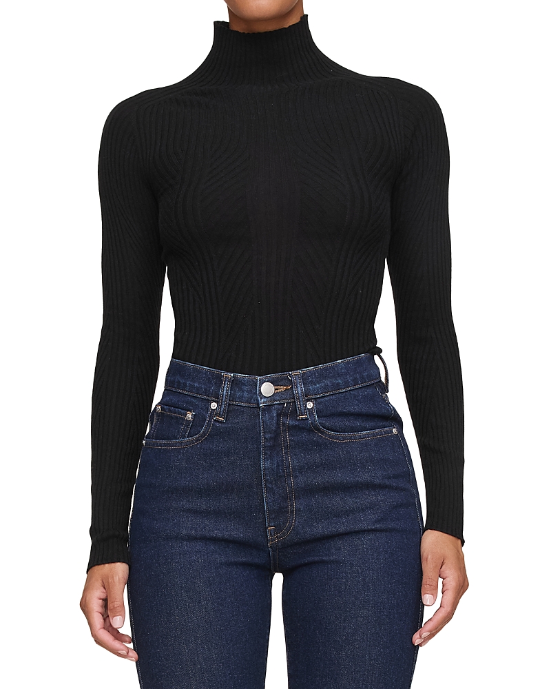 Dl1961 Rib Knit Turtleneck Sweater In Black