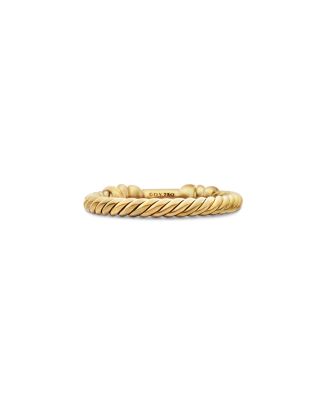 Petite Helena Wrap Band Ring in 18K Yellow Gold with Diamonds, 4mm