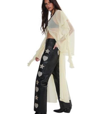 Leather Patched Pants