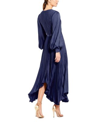  Long Sleeve Pleated Handkerchief Dress