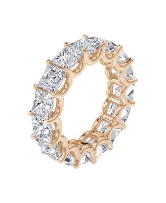 Eternity Band in 14K Rose Gold, 7.5ctw Princess Lab Grown Diamonds