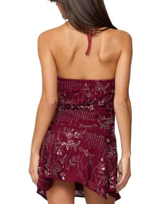  Adria Bead & Sequin Mini Dress