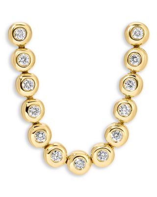 14K Yellow Gold Diamond Pillow Set Double Studded Single Earring