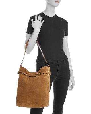 The Belted Suede Satchel Bag