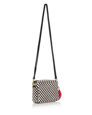 Midi Sac Lips Woven Leather Crossbody Bag