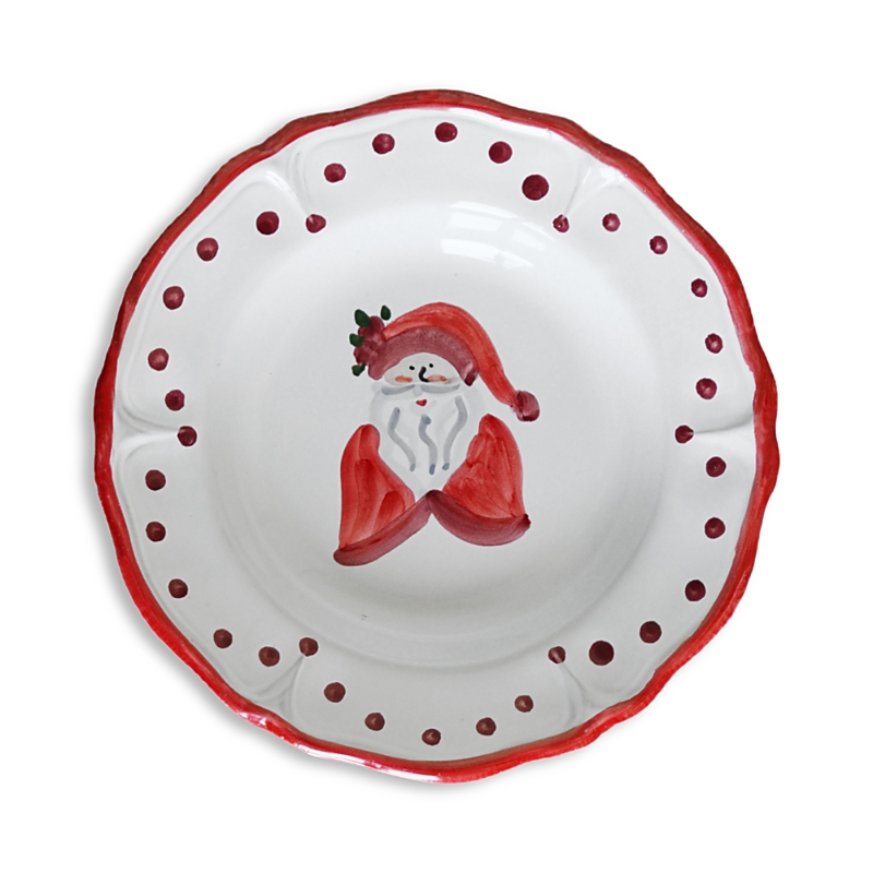 La Gabbianella Babbo Natale Dinner Plate, Santa In Red