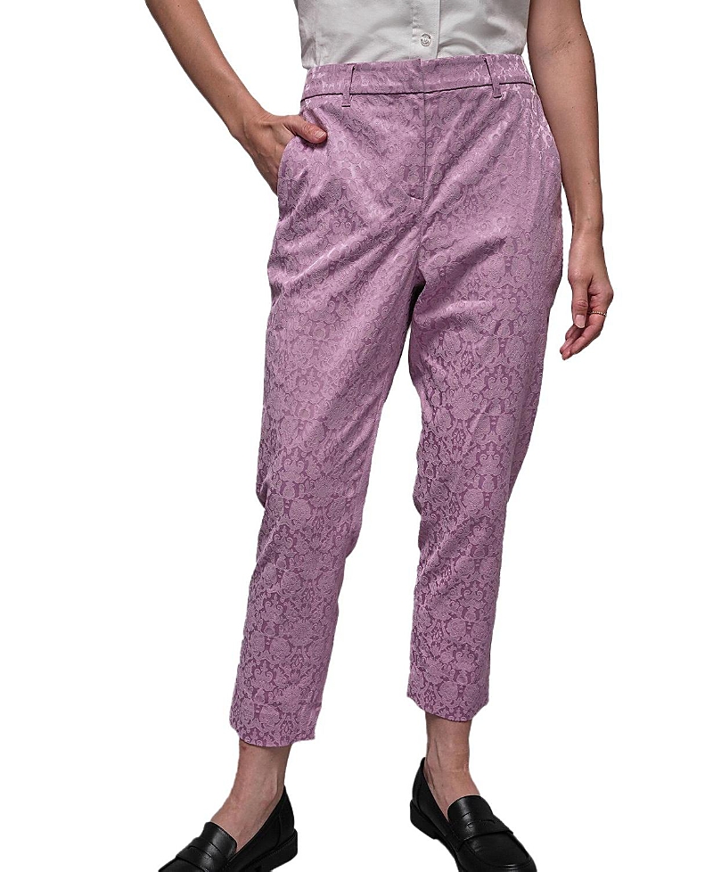 Wildfang The Empower Jacquard Slim Crop Pant In Purple