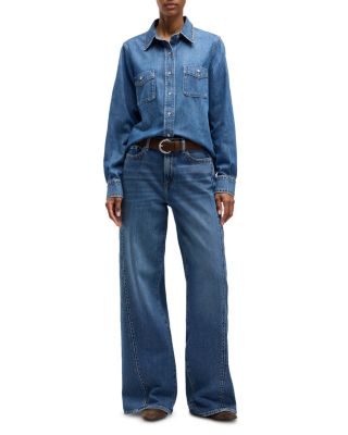 Twisted Lotta High Rise Wide Leg Jeans in Street Wise Wit