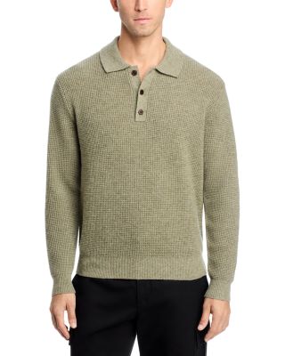 Waffle Knit Relaxed Fit Sweater Polo